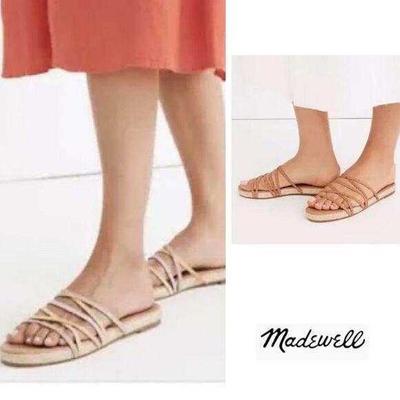Madewell Kathryn Espadrille Slide Sandal in Leather NWOT 6.5 - Picture 1 of 4